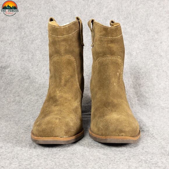 Matisse Galveston Ankle Booties Tan Suede Countrycore Cuban Heel Women's Size 8M - Picture 2 of 9